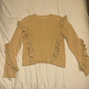 Tularosa Gold Ruffle Sweater